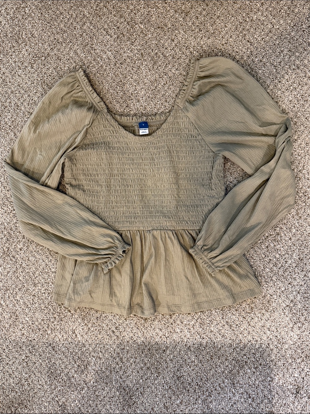Smocked Peplum Top